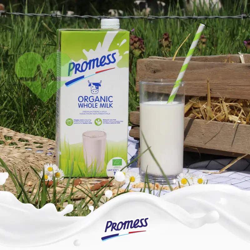 Sữa tươi nguyên kem Promess Organic nhập khẩu Pháp