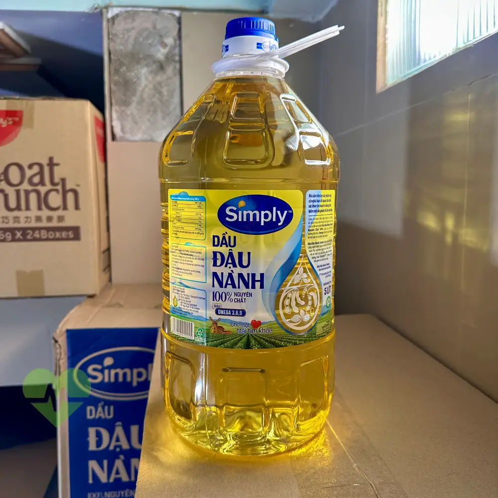 Dầu đậu nành Simply can nhựa 5L, tiết kiệm chi phí