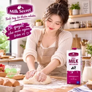 Sữa tươi nguyên kem Milk Secret dùng làm nguyên liệu làm bánh