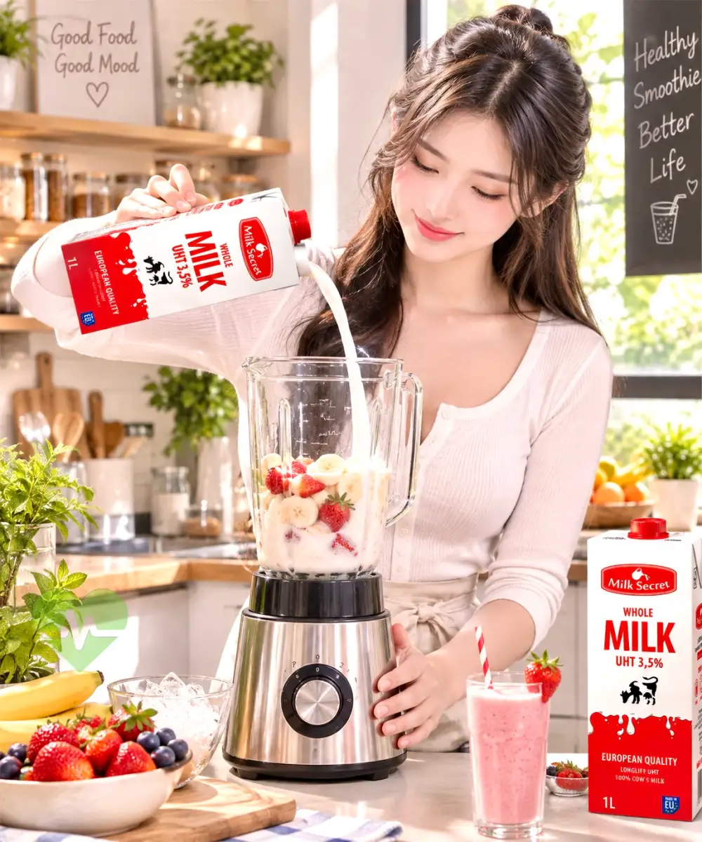 Sữa tươi Milk Secret dùng làm sinh tố, pha chế